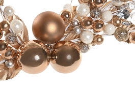 DKD Home Decor Corona Navidad Tradicional Blanco Rojo 5 x 40 x 55 cm (2 Unidades)