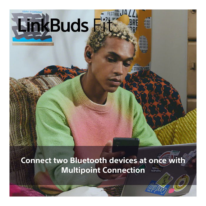 SONY LinkBuds Fit WFLS910NB - Auriculares True Wireless Intraaurales Negro con Cancelación de Ruido Híbrida, IPX4, Bluetooth 5.3, Google Assistant/Apple Siri y Carga Rápida