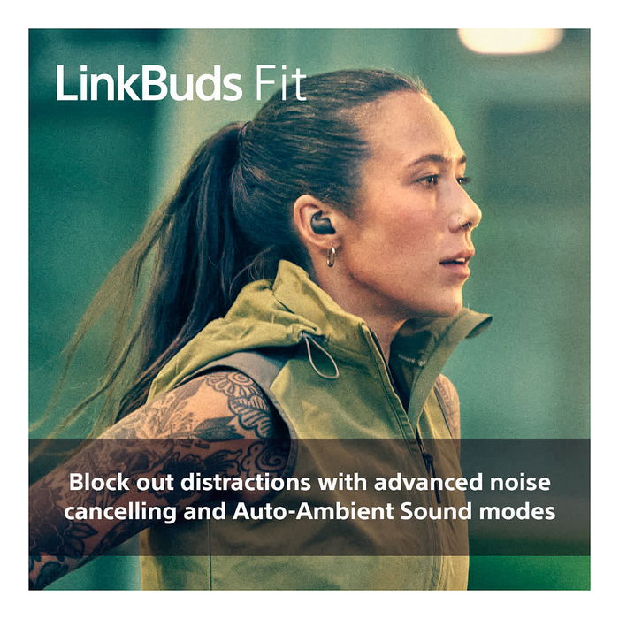 SONY LinkBuds Fit WFLS910NB - Auriculares True Wireless Intraaurales Negro con Cancelación de Ruido Híbrida, IPX4, Bluetooth 5.3, Google Assistant/Apple Siri y Carga Rápida
