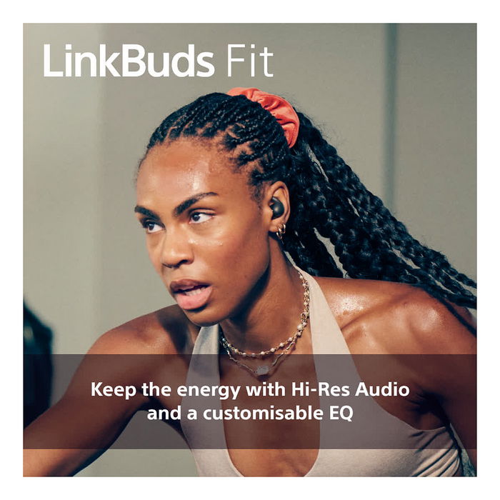 SONY LinkBuds Fit WFLS910NB - Auriculares True Wireless Intraaurales Negro con Cancelación de Ruido Híbrida, IPX4, Bluetooth 5.3, Google Assistant/Apple Siri y Carga Rápida