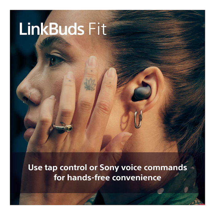 SONY LinkBuds Fit WFLS910NB - Auriculares True Wireless Intraaurales Negro con Cancelación de Ruido Híbrida, IPX4, Bluetooth 5.3, Google Assistant/Apple Siri y Carga Rápida