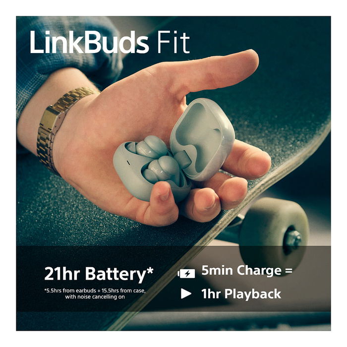 SONY LinkBuds Fit WFLS910NB - Auriculares True Wireless Intraaurales Negro con Cancelación de Ruido Híbrida, IPX4, Bluetooth 5.3, Google Assistant/Apple Siri y Carga Rápida