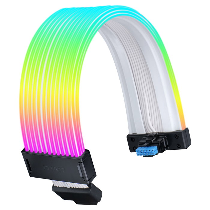 Lian Li Strimer Wireless Cable de extensión para GPU 12+4-pin (12V-2X6) ARGB Wide Black, transparente