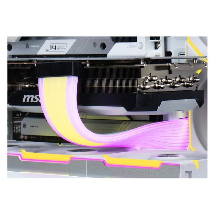 Lian Li Strimer Wireless Cable de extensión para GPU 12+4-pin (12V-2X6) ARGB Wide Black, transparente