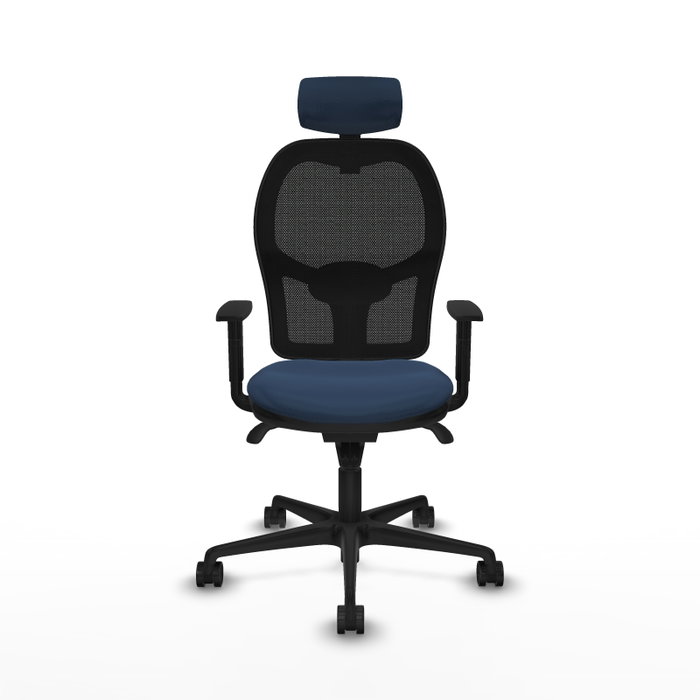 PIQUERAS Y CRESPO Silla de oficina Jorquera con mecanismo Sincro, Azul marino y Negro