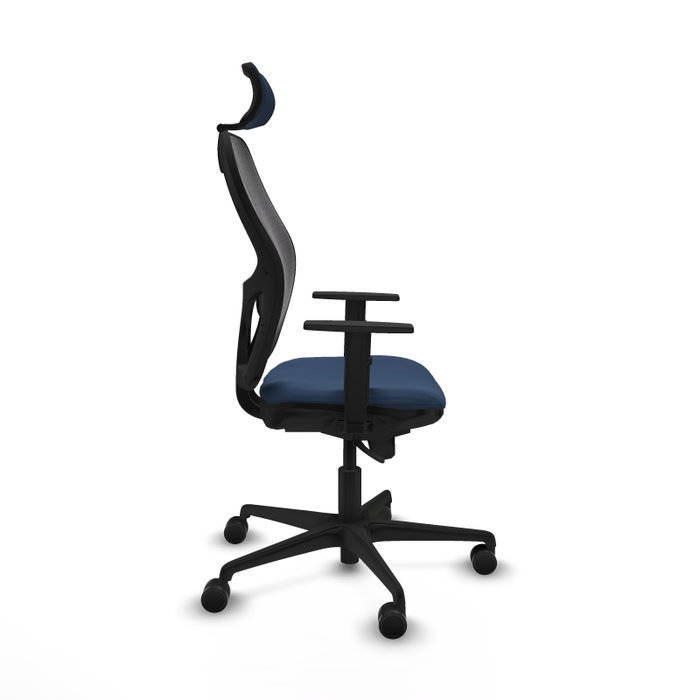 PIQUERAS Y CRESPO Silla de oficina Jorquera con mecanismo Sincro, Azul marino y Negro
