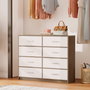 Max Home Cómoda de 8 cajones en blanco y madera