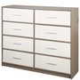 Max Home Cómoda de 8 cajones en blanco y madera