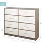 Max Home Cómoda de 8 cajones en blanco y madera