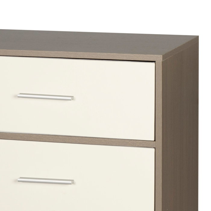 Max Home Cómoda de 8 cajones en blanco y madera