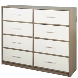 Max Home Cómoda de 8 cajones en blanco y madera