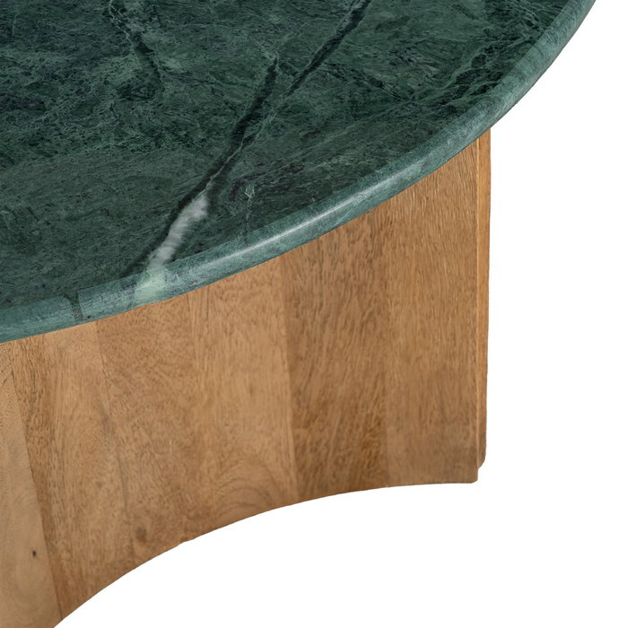 Mesa Centro Natural-Verde Madera-Mármol 97 X 97 X 41 cm