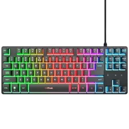 Trust GXT 833 Thado Teclado Español Compacto USB 2.0 Cable 1.5m Iluminación RGB Negro