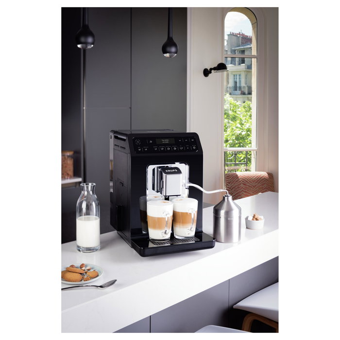 Krups Evidence EA8918 Máquina de café espresso automática con molinillo y espumador de leche - Negra