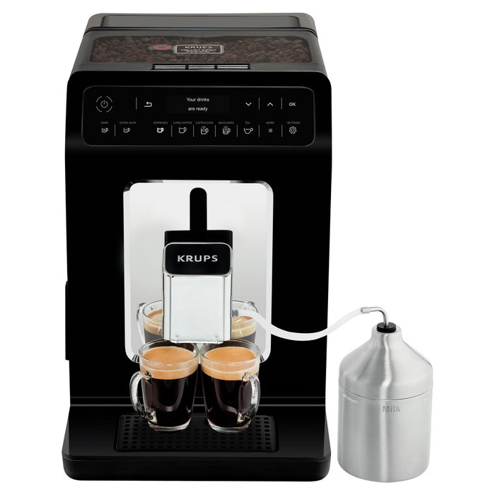 Krups Evidence EA8918 Máquina de café espresso automática con molinillo y espumador de leche - Negra