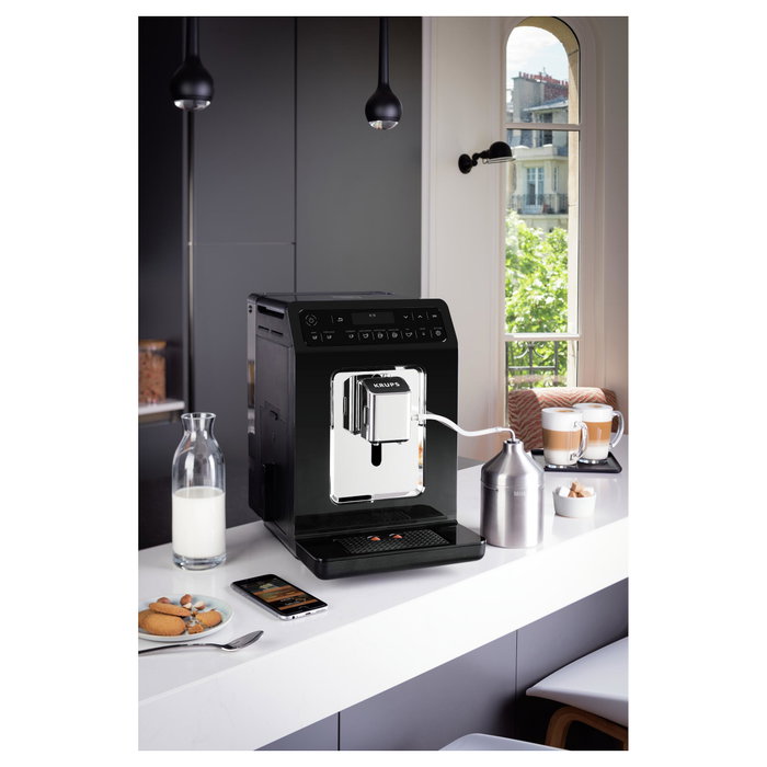 Krups Evidence EA8918 Máquina de café espresso automática con molinillo y espumador de leche - Negra