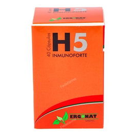 H5 Inmunoforte 40 Cápsulas con Probióticos y Vitamina C para el Sistema Inmune, con Shiitake y Reishi