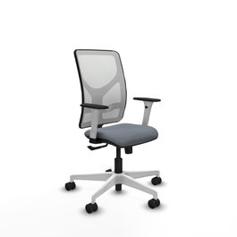 PIQUERAS Y CRESPO Silla de oficina Motilla con mecanismo Sincro, Gris y Blanco