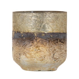 Jarrón Gris-Blanco Cristal Decoración 9 X 9 X 10 cm (Set de 3)