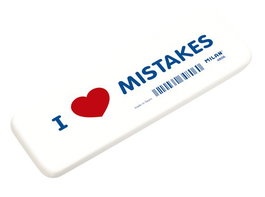 MILAN Goma de Borrar Miga de Pan I Loves Mistakes Gran Tamaño, Caja de 6