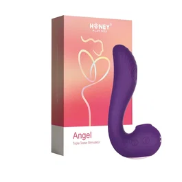 Honey Play Box Angel 3 en 1: Chupador de Clítoris, Vibrador de Punto G y Lengua, Morado