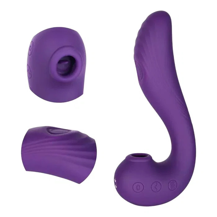 Honey Play Box Angel 3 en 1: Chupador de Clítoris, Vibrador de Punto G y Lengua, Morado