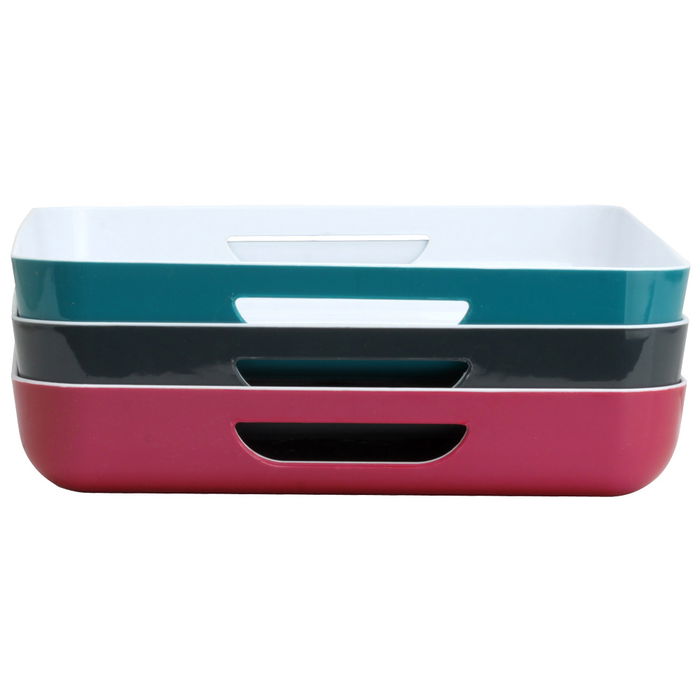 Saveur et Degustation Bandeja Lacada Rectangular 42,5x29x5,1 cm con Asas Integradas