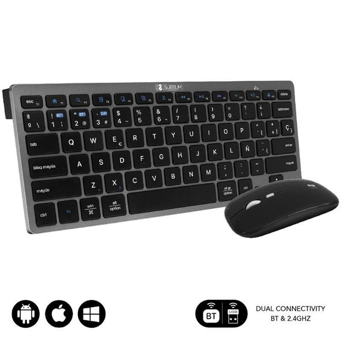 Subblim Combo Multidispositivo Compacto Gris/Negro SUBKBC-OCO020