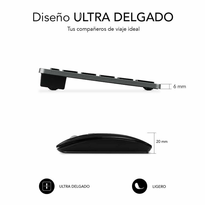 Subblim Combo Multidispositivo Compacto Gris/Negro SUBKBC-OCO020