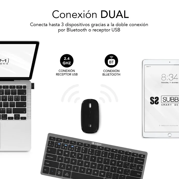 Subblim Combo Multidispositivo Compacto SUBKBC-OCO020 Gris/Negro Subblim Combo Multidispositivo Compacto SUBKBC-OCO020 Gris/Negro