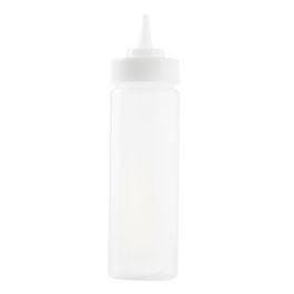 TABLECRAFT - 11253C-12/6 - Pack de 6 unidades - Botella exprimible con boca de 53 mm 355 ml - 6 x 6 x 21,9 cm - Blanco translúcido
