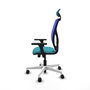 PIQUERAS Y CRESPO Silla de oficina Motilla con mecanismo Sincro/Traslack, Turquesa y Azul