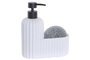 DKD Home Decor Dosificador de Resina y ABS Diseño Estropajo Blanco y Negro