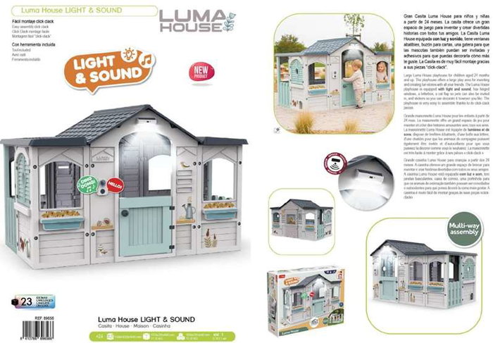 Chicos Casa Luma House para Niños - Casa de Juego con Luz y Sonido, Ventanas Abatibles, Buzón y Gatera - Dimensiones: 159 x 103 x 104 cm