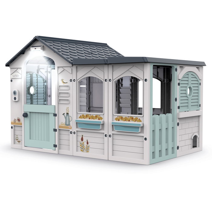 Luma House Casa de Juego Luz y Sonido 89656 para Niños +2 años con Ventanas, Buzón y Montaje Click-Clack