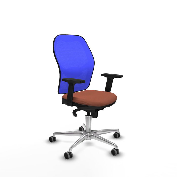 PIQUERAS Y CRESPO Silla de oficina Jorquera con mecanismo sincro, marrón y azul PIQUERAS Y CRESPO Silla de oficina Jorquera con mecanismo sincro, marrón y azul
