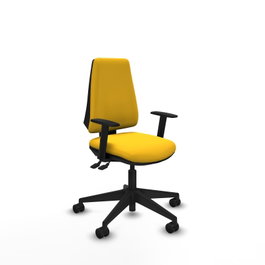 PIQUERAS Y CRESPO Silla de oficina Elche, mecanismo Asincro, Similpiel Amarillo