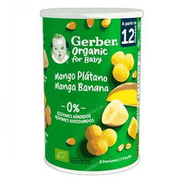 GERBER Organic Snacks Puffs Mango y Plátano 35 g