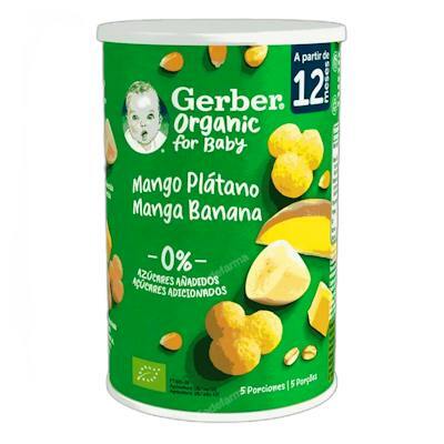 GERBER Organic Snacks Puffs Mango y Plátano 35 g GERBER Organic Snacks Puffs Mango y Plátano 35 g