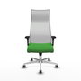PIQUERAS Y CRESPO Sillón Albacete Verde y Blanco con Mecanismo Sincro y Base de Aluminio