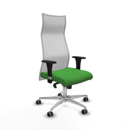 PIQUERAS Y CRESPO Sillón Albacete Verde y Blanco con Mecanismo Sincro y Base de Aluminio