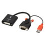 LINDY 38184 Convertidor VGA a DVI-D con USB, Resolución 1920x1200, 0.2m, Negro/Naranja