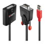 LINDY 38184 Convertidor VGA a DVI-D con USB, Resolución 1920x1200, 0.2m, Negro/Naranja
