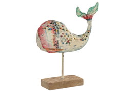 DKD Home Decor Decoración de Hierro Ballena Pintada