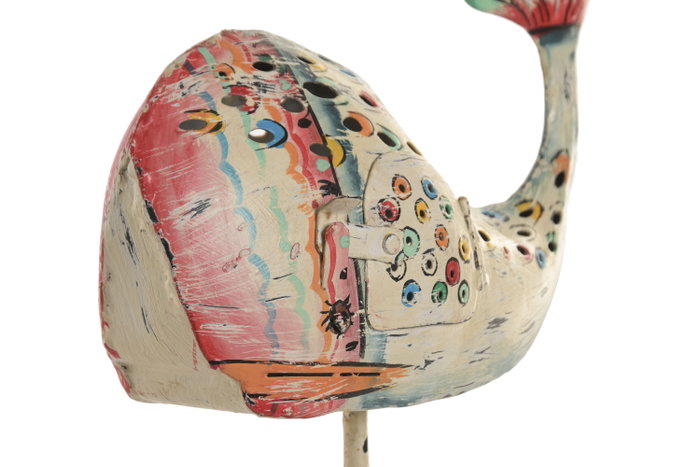 DKD Home Decor Decoración de Hierro Ballena Pintada