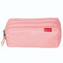 Enri Estuche de 3 Cremalleras Poliéster Rosa