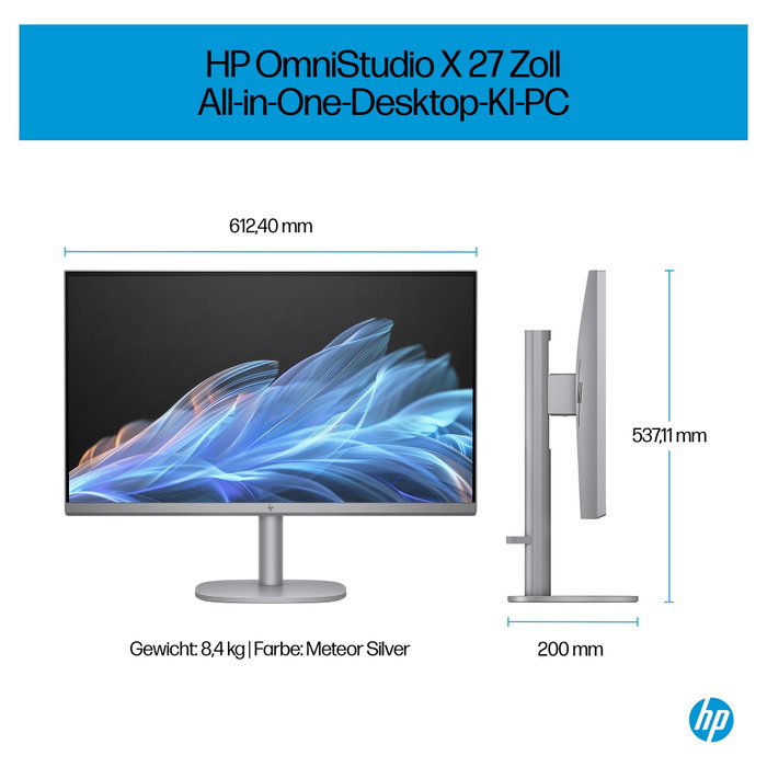 HP 27-cs0175ng OmniStudio X All-in-One PC - Intel Core i5-155H, 32GB RAM, 2TB SSD, Windows 11 Home