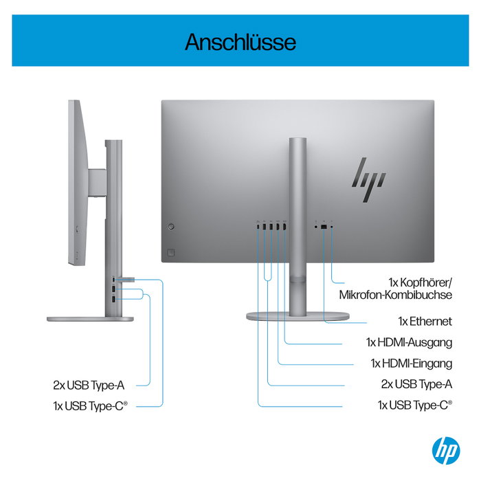 HP 27-cs0175ng OmniStudio X All-in-One PC - Intel Core i5-155H, 32GB RAM, 2TB SSD, Windows 11 Home