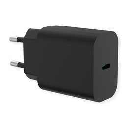 VALUE Cargador USB con 1 Puerto Tipo-C (PD) de 25W Negro