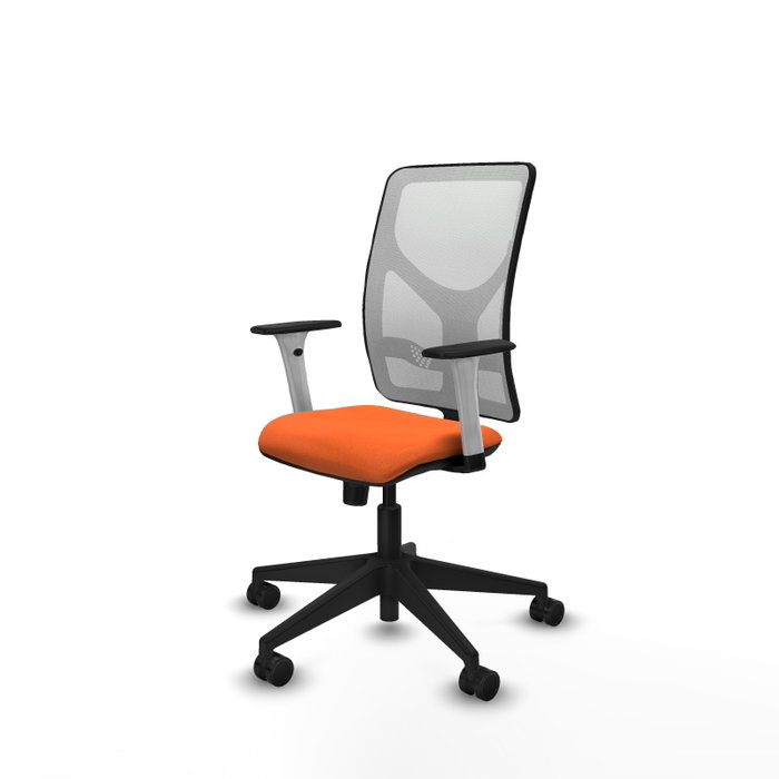 PIQUERAS Y CRESPO Silla de oficina Motilla con mecanismo Sincro, Naranja y Blanco